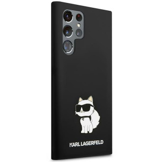 Karl Lagerfeld KLHCS23LSNCHBCK S23 Ultra S918 pevné pouzdro černá/černá silikonová chupette