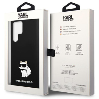 Karl Lagerfeld KLHCS23LSNCHBCK S23 Ultra S918 pevné pouzdro černá/černá silikonová chupette