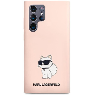 Karl Lagerfeld KLHCS23LSNCHBCP S23 Ultra S918 pevné pouzdro růžové/růžové silikonová chupette