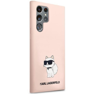 Karl Lagerfeld KLHCS23LSNCHBCP S23 Ultra S918 pevné pouzdro růžové/růžové silikonová chupette