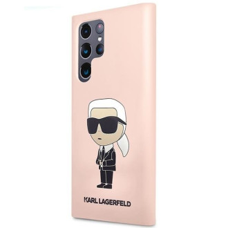 Karl Lagerfeld KLHCS23LSNIKBCP Sam S23 S918 Ultra pevné pouzdro růžové/růžové silikonový Ikonik