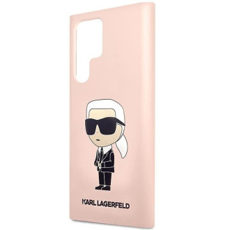 Karl Lagerfeld KLHCS23LSNIKBCP Sam S23 S918 Ultra pevné pouzdro růžové/růžové silikonový Ikonik