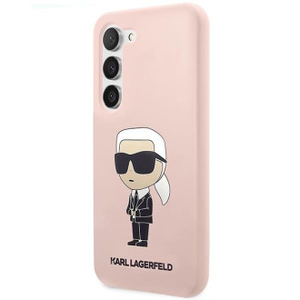 Karl Lagerfeld KLHCS23MSNIKBCP S23+ S916 pevné pouzdro růžové/růžové silikonový Ikonik
