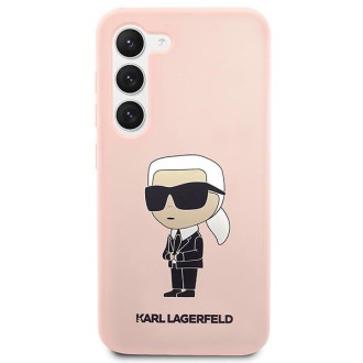 Karl Lagerfeld KLHCS23MSNIKBCP S23+ S916 pevné pouzdro růžové/růžové silikonový Ikonik