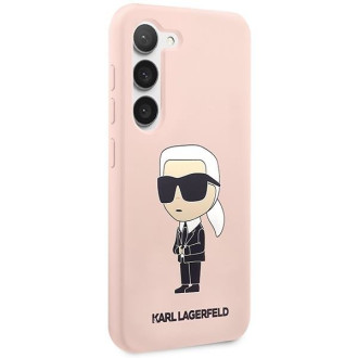 Karl Lagerfeld KLHCS23MSNIKBCP S23+ S916 pevné pouzdro růžové/růžové silikonový Ikonik