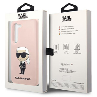 Karl Lagerfeld KLHCS23MSNIKBCP S23+ S916 pevné pouzdro růžové/růžové silikonový Ikonik