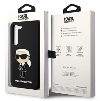 Karl Lagerfeld KLHCS23SSNIKBCK S23 S911 pevné pouzdro černo/černý silikonový Ikonik