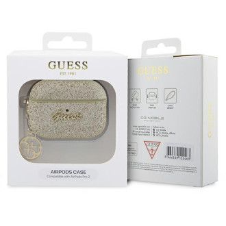 Guess GUAP2GLGSHD kryt AirPods Pro 2 zlato/zlatý Glitter Flake 4G Charm