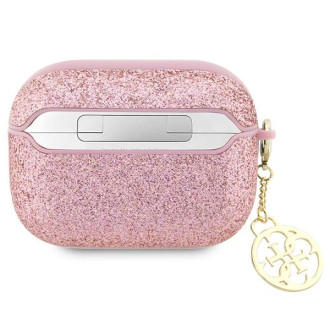 Guess GUAP2GLGSHP kryt AirPods Pro 2 růžový/růžový Glitter Flake 4G Charm