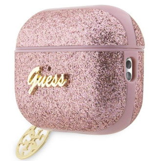 Guess GUAP2GLGSHP kryt AirPods Pro 2 růžový/růžový Glitter Flake 4G Charm