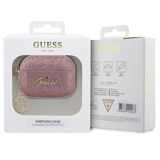 Guess GUAP2GLGSHP kryt AirPods Pro 2 růžový/růžový Glitter Flake 4G Charm
