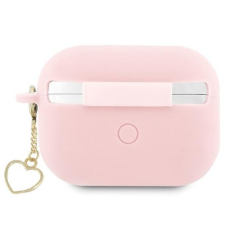 Guess GUAP2LSCHSP kryt AirPods Pro 2 růžový/růžový Silicone Charm Heart Collection