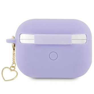Guess GUAP2LSCHSU kryt AirPods Pro 2 fialový/fialový Silicone Charm Heart Collection
