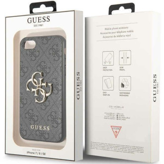 Guess GUHCI84GMGGR iPhone 7/8/SE 2020/ 2022 šedý/šedý pevný obal 4G velké kovové logo