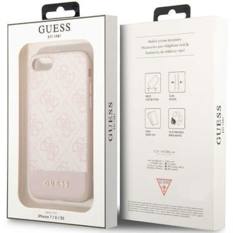Guess GUHCI8G4GLPI iPhone 7/8/SE 2020/ 2022 růžové/růžové pevné pouzdro 4G Stripe Collection