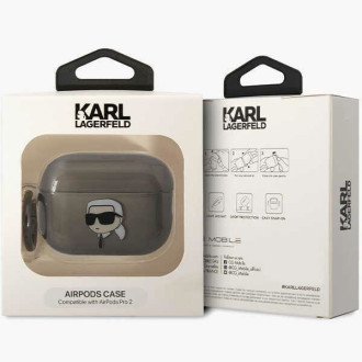 Karl Lagerfeld KKLAP2HNIKTCK kryt Airpods Pro 2 černo/černý Ikonik Karl Lagerfeld