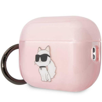 Karl Lagerfeld KLAP2HNCHTCP kryt Airpods Pro 2 růžový/růžový Ikonik Choupette