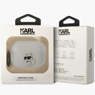 Karl Lagerfeld KLAP2HNCHTCT Airpods Pro 2 kryt průhledný Ikonik Choupette