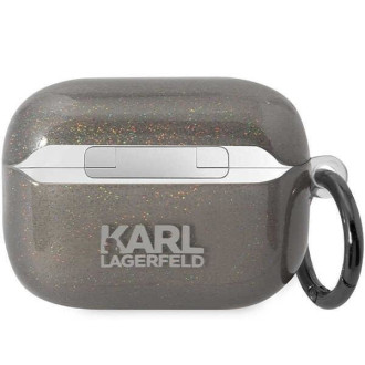 Karl Lagerfeld KLAP2HNKCTGK kryt Airpods Pro 2 černo/černý Glitr Karl&amp;Choupette
