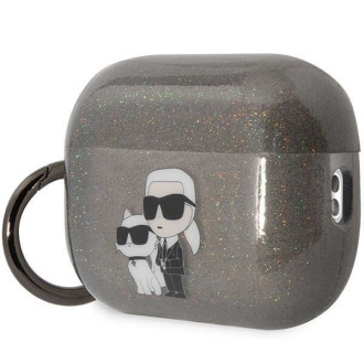 Karl Lagerfeld KLAP2HNKCTGK kryt Airpods Pro 2 černo/černý Glitr Karl&amp;Choupette