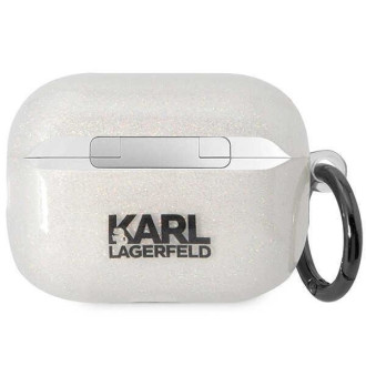 Karl Lagerfeld KLAP2HNKCTGT kryt Airpods Pro 2 transparentní Glitr Karl&amp;Choupette