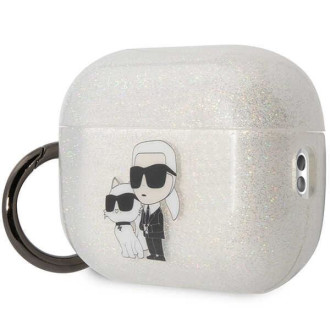 Karl Lagerfeld KLAP2HNKCTGT kryt Airpods Pro 2 transparentní Glitr Karl&amp;Choupette