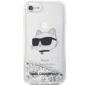 Karl Lagerfeld KLHCI8LNHCCS iPhone 7/8/ SE 2020/2022 stříbrný/stříbrný pevný obal Glitter Choupette Head