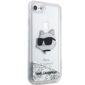 Karl Lagerfeld KLHCI8LNHCCS iPhone 7/8/ SE 2020/2022 stříbrný/stříbrný pevný obal Glitter Choupette Head
