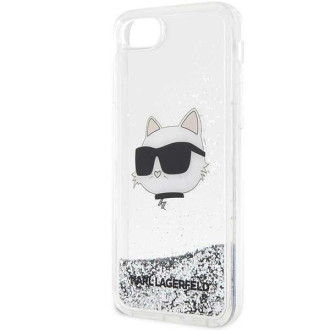 Karl Lagerfeld KLHCI8LNHCCS iPhone 7/8/ SE 2020/2022 stříbrný/stříbrný pevný obal Glitter Choupette Head