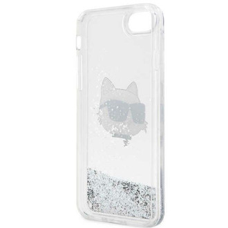 Karl Lagerfeld KLHCI8LNHCCS iPhone 7/8/ SE 2020/2022 stříbrný/stříbrný pevný obal Glitter Choupette Head