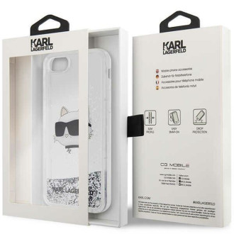 Karl Lagerfeld KLHCI8LNHCCS iPhone 7/8/ SE 2020/2022 stříbrný/stříbrný pevný obal Glitter Choupette Head