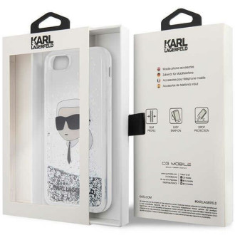 Karl Lagerfeld KLHCI8LNKHCH iPhone 7/8/ SE 2020/2022 stříbrný/stříbrný pevný obal Glitter Karl Head