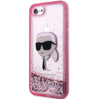 Karl Lagerfeld KLHCI8LNKHCP iPhone 7/8/ SE 2020/2022 růžové/růžové pevné pouzdro Glitter Karl Head