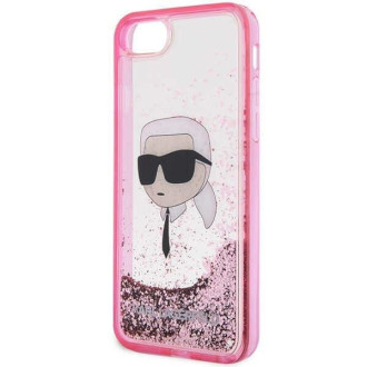 Karl Lagerfeld KLHCI8LNKHCP iPhone 7/8/ SE 2020/2022 růžové/růžové pevné pouzdro Glitter Karl Head