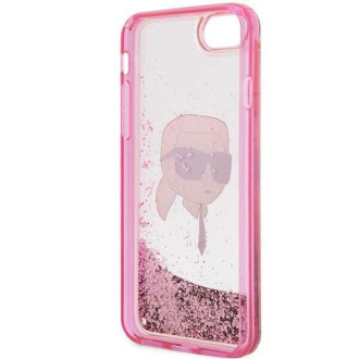 Karl Lagerfeld KLHCI8LNKHCP iPhone 7/8/ SE 2020/2022 růžové/růžové pevné pouzdro Glitter Karl Head