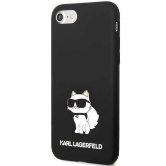 Karl Lagerfeld KLHCI8SNCHBCK iPhone 7/8/ SE 2020/2022 pevné pouzdro černá/černá silikonová chupette