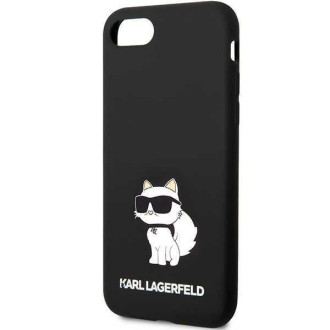Karl Lagerfeld KLHCI8SNCHBCK iPhone 7/8/ SE 2020/2022 pevné pouzdro černá/černá silikonová chupette
