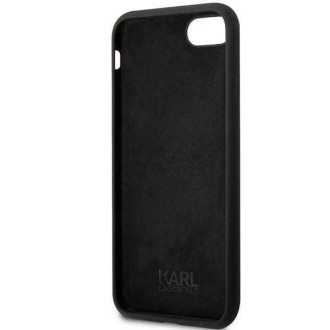 Karl Lagerfeld KLHCI8SNCHBCK iPhone 7/8/ SE 2020/2022 pevné pouzdro černá/černá silikonová chupette