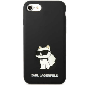 Karl Lagerfeld KLHCI8SNCHBCK iPhone 7/8/ SE 2020/2022 pevné pouzdro černá/černá silikonová chupette