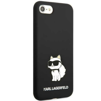 Karl Lagerfeld KLHCI8SNCHBCK iPhone 7/8/ SE 2020/2022 pevné pouzdro černá/černá silikonová chupette