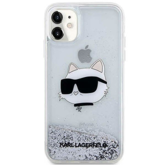 Karl Lagerfeld KLHCN61LNCHCS iPhone 11/ XR stříbrný/stříbrný pevný obal Glitter Choupette Head