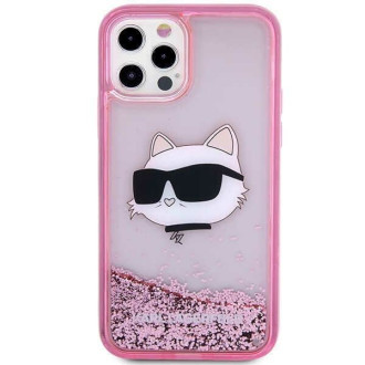 Karl Lagerfeld KLHCP12MLNCHCP iPhone 12/12 Pro 6,1&quot; růžové/růžové pevné pouzdro Glitter Choupette Head