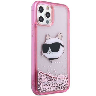 Karl Lagerfeld KLHCP12MLNCHCP iPhone 12/12 Pro 6,1&quot; růžové/růžové pevné pouzdro Glitter Choupette Head