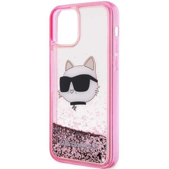 Karl Lagerfeld KLHCP12MLNCHCP iPhone 12/12 Pro 6,1&quot; růžové/růžové pevné pouzdro Glitter Choupette Head