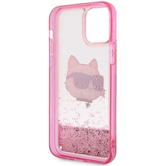 Karl Lagerfeld KLHCP12MLNCHCP iPhone 12/12 Pro 6,1&quot; růžové/růžové pevné pouzdro Glitter Choupette Head