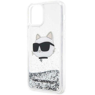 Karl Lagerfeld KLHCP12MLNHCCS iPhone 12/ 12 Pro 6,1&quot; stříbrný/stříbrný pevný obal Glitter Choupette Head