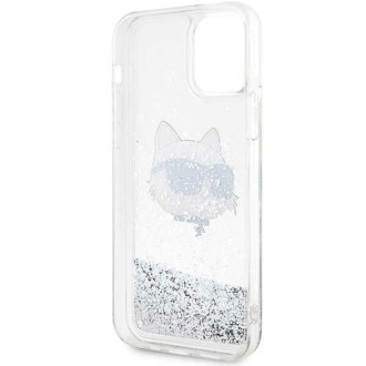 Karl Lagerfeld KLHCP12MLNHCCS iPhone 12/ 12 Pro 6,1&quot; stříbrný/stříbrný pevný obal Glitter Choupette Head