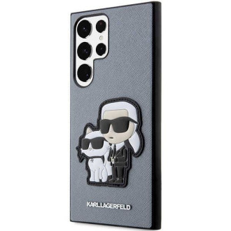 Karl Lagerfeld KLHCS23LSANKCPG S23 Ultra S918 pevné pouzdro šedá/šedá Saffiano Karl &amp; Choupette