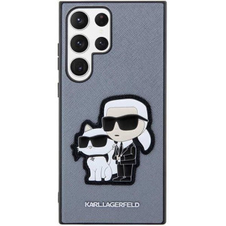 Karl Lagerfeld KLHCS23LSANKCPG S23 Ultra S918 pevné pouzdro šedá/šedá Saffiano Karl &amp; Choupette