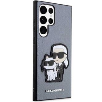 Karl Lagerfeld KLHCS23LSANKCPG S23 Ultra S918 pevné pouzdro šedá/šedá Saffiano Karl &amp; Choupette
